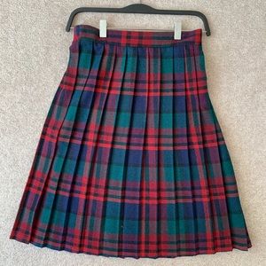 Vintage Plaid Pleated Skirt - Extra Small